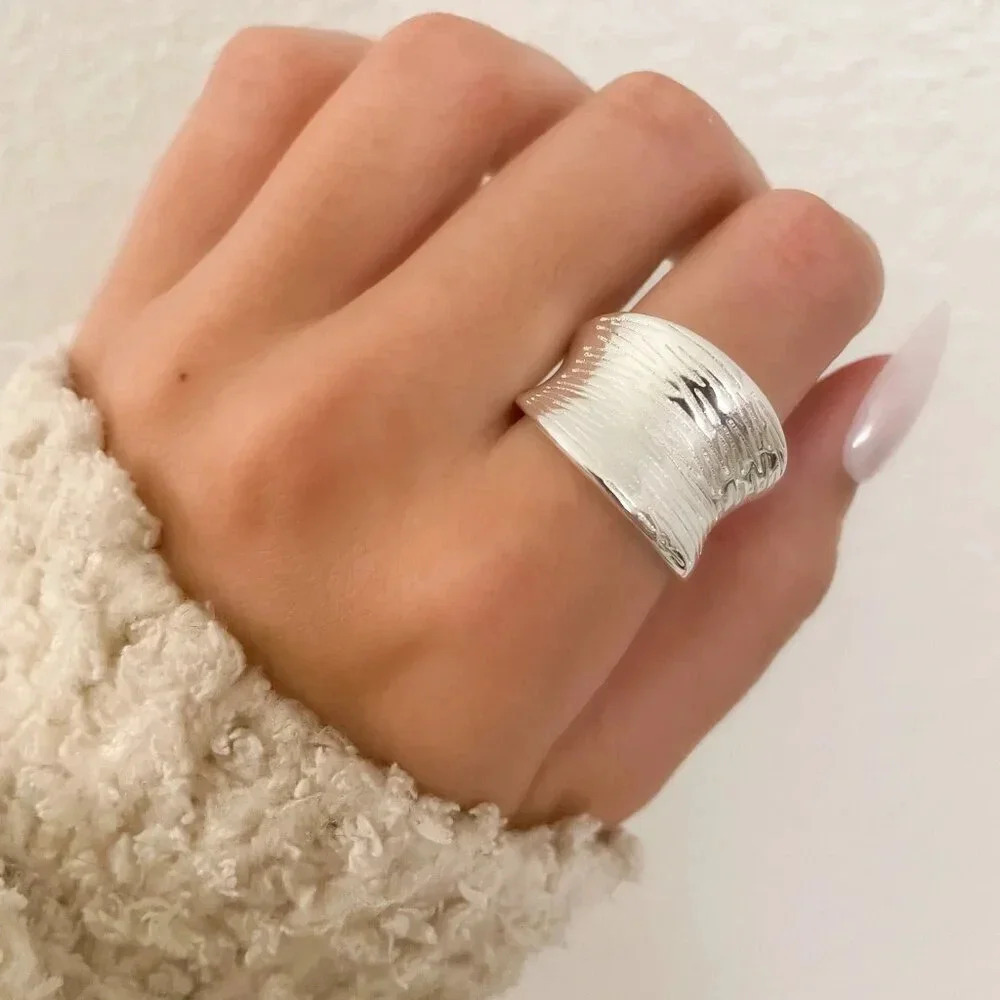 925 Sterling Silver Chunky Ring Thick Ring Silver Statement Ring Bold Ring